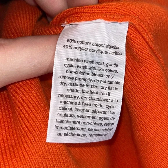 Tommy Hilfiger Jeans Orange Cropped Logo Sweater - Picture 8 of 10